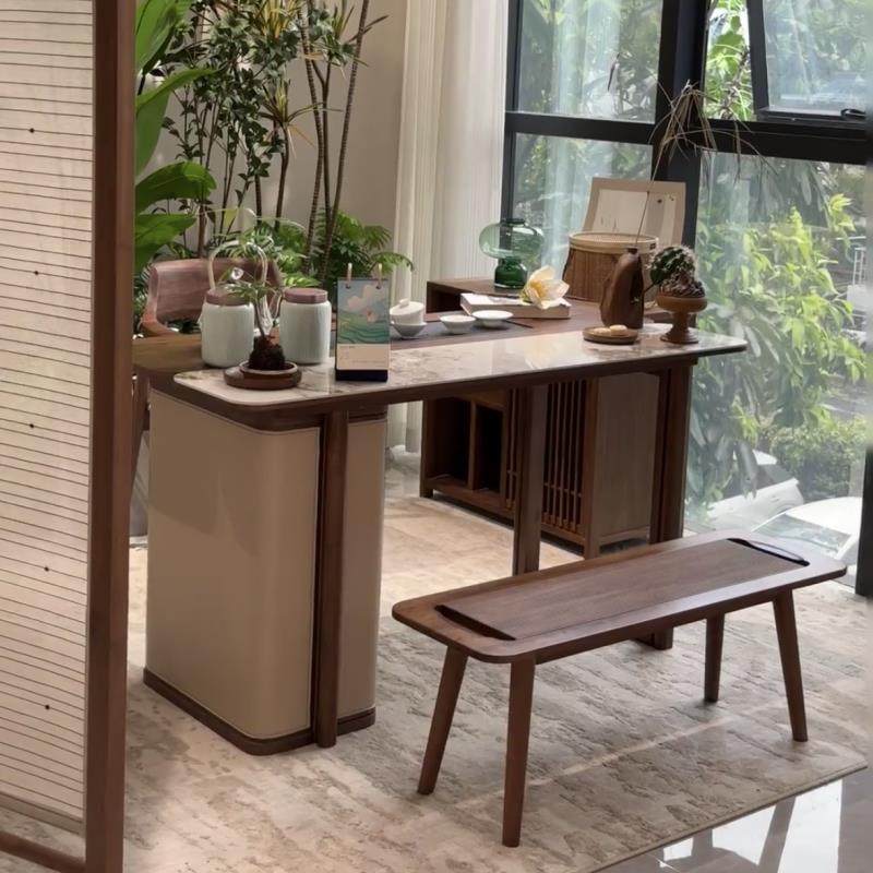 新中式茶台实木阳台茶桌茶几家用小户型黑胡桃木轻奢泡茶桌椅组合,住宅家具,家用茶台/茶桌,淘宝优惠券,粉丝福利购,淘宝优惠卷