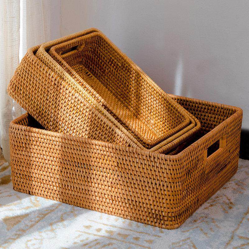 越南藤编收纳篮茶几桌面收纳篮手工编织篮子竹编筐子竹篮置物篮,收纳整理,其他收纳篮,淘宝优惠券,粉丝福利购,淘宝优惠卷