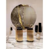 轻奢立柱式 洗手盆大理石浴室别墅大平层现代高级不锈钢落地洗漱台