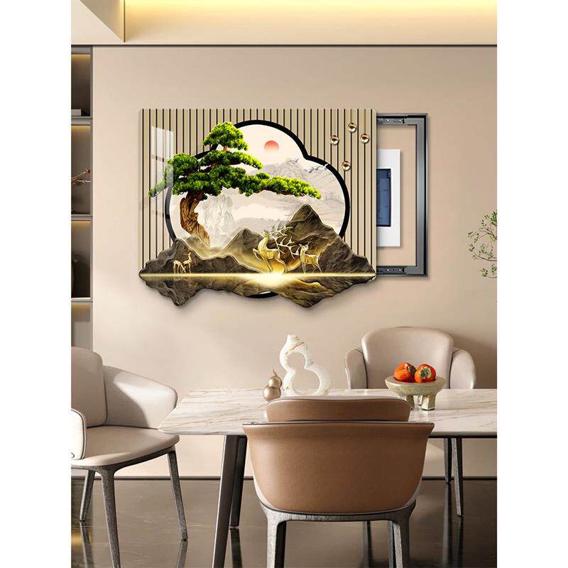 配电箱电表箱装饰画轻奢遮挡开关盒餐厅高档壁画电闸箱弱电箱挂画