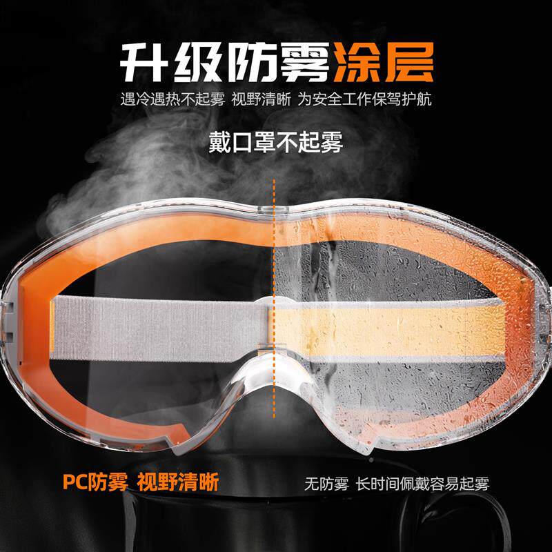 护目镜劳保防飞溅防灰尘不起雾防护眼镜防风防尘工业切割打磨眼睛