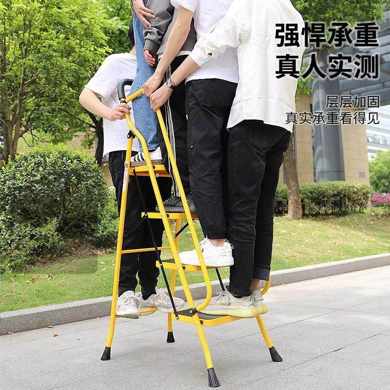 梯子家用折叠伸缩梯多功能便携移动两用踏步铁梯加宽碳钢稳固加强