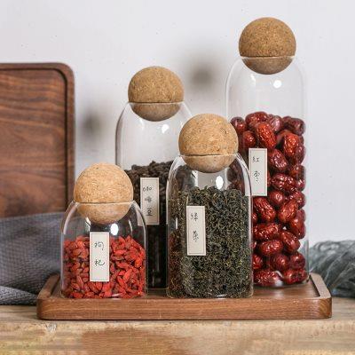 玻璃密封罐茶叶杂粮收纳罐食品级厨房调料储藏咖啡豆大号储物瓶子