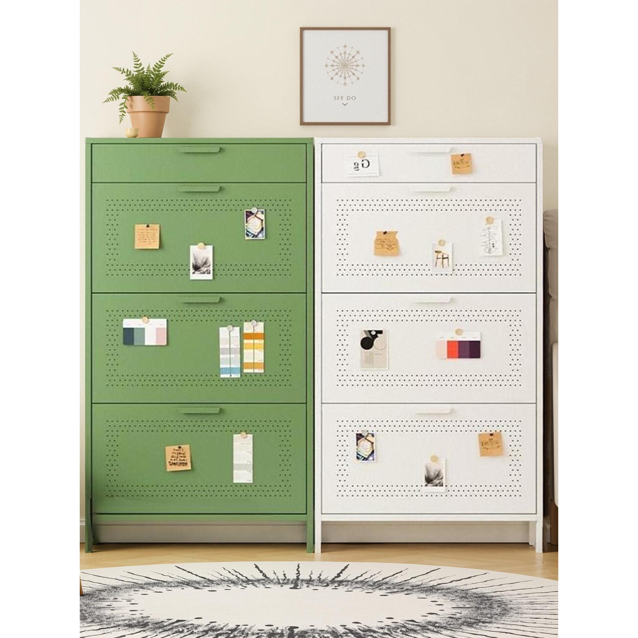 超薄鞋柜钢制薄款超窄拉手翻斗柜家用门口多层收纳玄关入户鞋架子