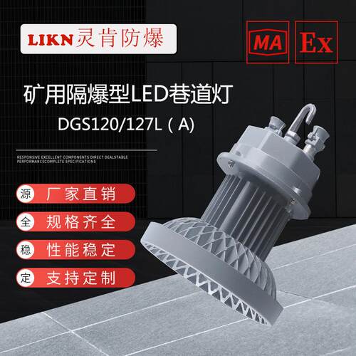 灵肯DGS10/27L矿隔爆型LED巷0道灯100W1用27V圆形LEDGS100/1D巷道