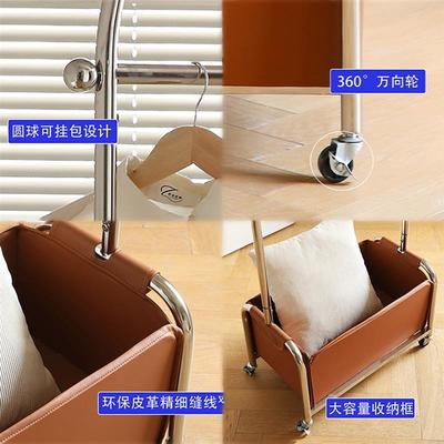 法式卧室挂衣架落地复中古置物家具不锈钢可移动入户简易晾衣帽架