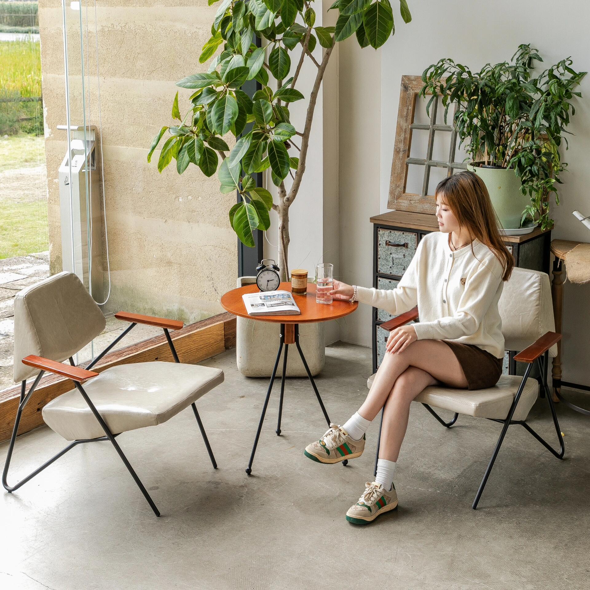 高档铁艺咖啡厅书吧懒人沙发清吧单人沙发椅简约休闲网红桌椅组合