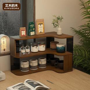 桌面镂空转角杯架咖啡角多层收纳层架餐柜水杯置物架玄关香水展架