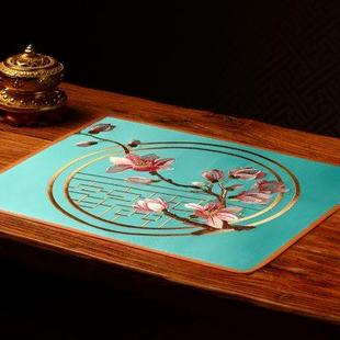 杯垫餐桌隔热垫家用桌垫圆桌布艺托盘垫布防滑定制防烫餐垫 新中式