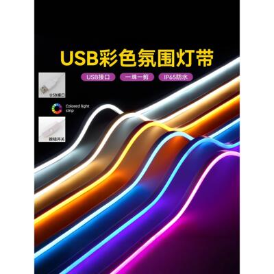 智能Rgb灯条USB插件低压超亮Led不干胶灯条柔性幻想防水硅胶气氛