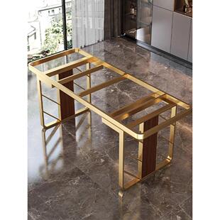 不锈钢餐桌腿支架实木茶桌金属底座办公电脑桌子腿岩板茶台桌脚架