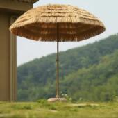 遮阳伞户外彷稻草伞茅草遮阳伞庭院摄影阳台花园摆设沙滩罐罐烤奶