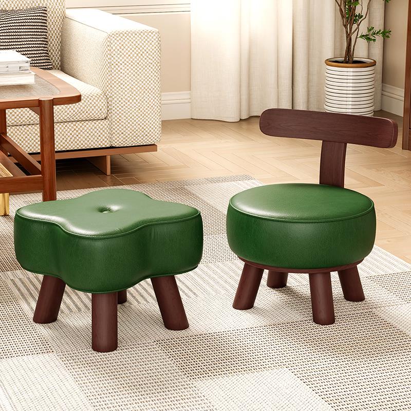 换鞋凳旋转靠背椅新中式实木小凳子家用小椅子客厅沙发凳儿童转椅