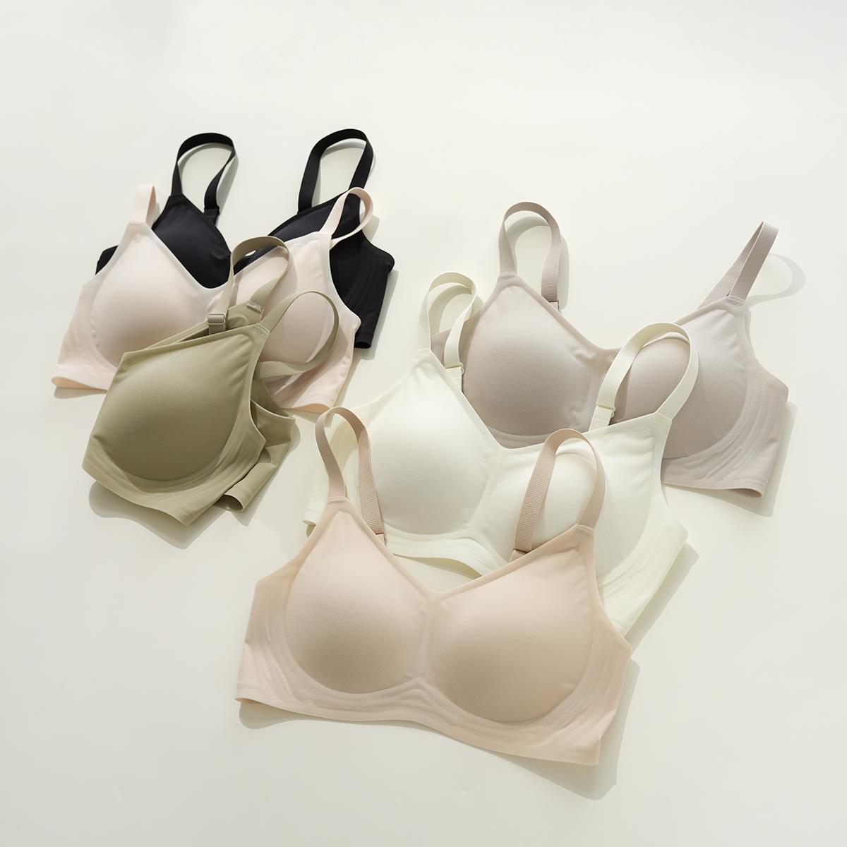 女士文胸 薄款无痕果冻条内衣 一体式无痕胸罩 无钢圈收副乳背心