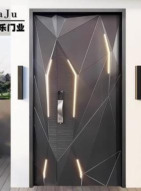 别墅大门铸铝门双开门兰博基尼高端农村自建房进户门入户铜门定制