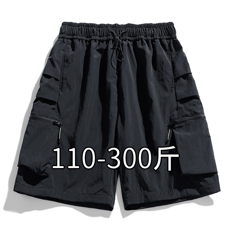 夏季冰丝工装速干短裤潮牌男裤美式多口袋五分裤男款休闲宽松大码