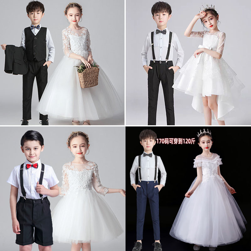 支持人儿童服花童男童女童参x加婚礼小女孩礼服公主裙高级感结婚