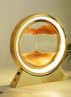 创意沙漏流沙画摆件客厅氛围感带灯女孩子生日礼物闺蜜酒柜装饰品