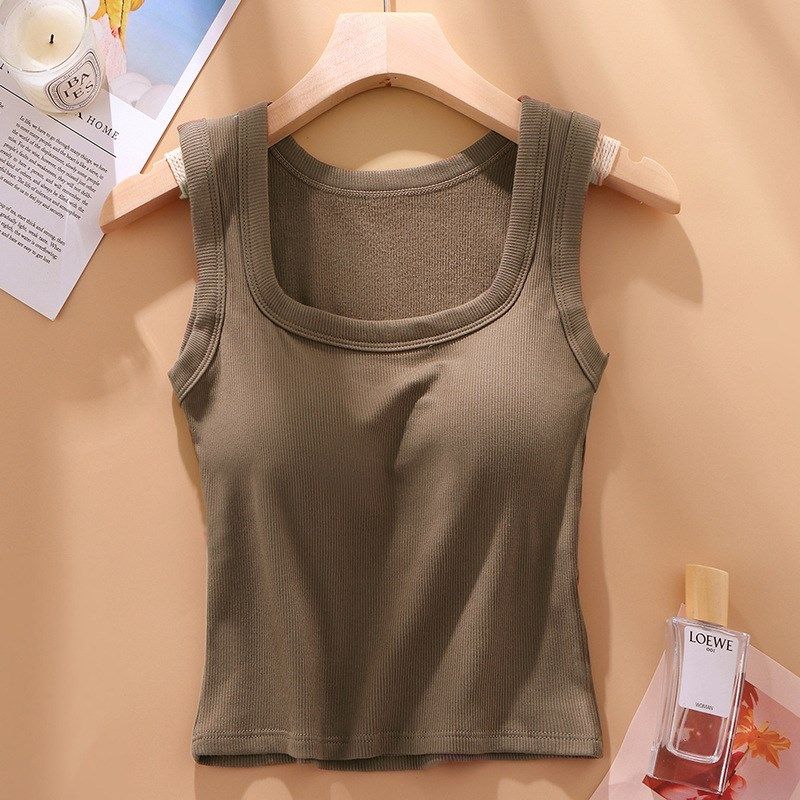 秋冬方领螺纹磨毛保暖背s心女固定胸垫内搭修身加厚打底保暖上衣,女士内衣/男士内衣/家居服,保暖上装,淘宝优惠券,粉丝福利购,淘宝优惠卷