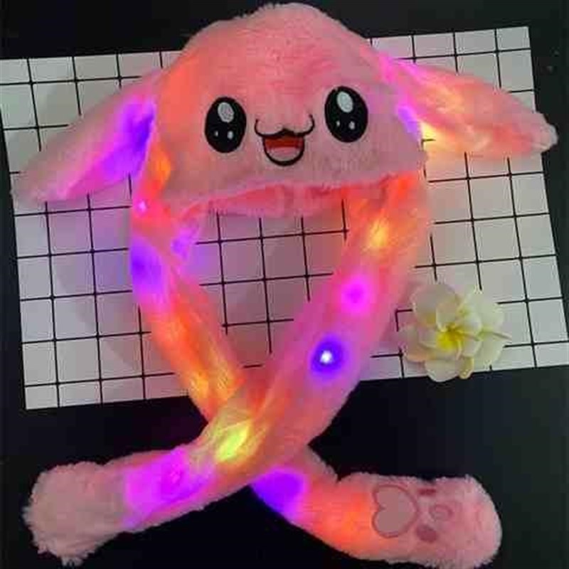 会动的网红兔耳朵帽子儿童发光可爱趣萌毛绒的兔耳朵w8