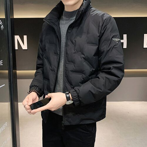 黑色羽绒服男2024年新款立领保暖潮流韩版修身短款潮牌轻便羽绒衣