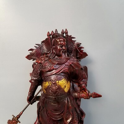 铜关公九龙h关公铜像武财神背旗立刀关帝圣君铜像