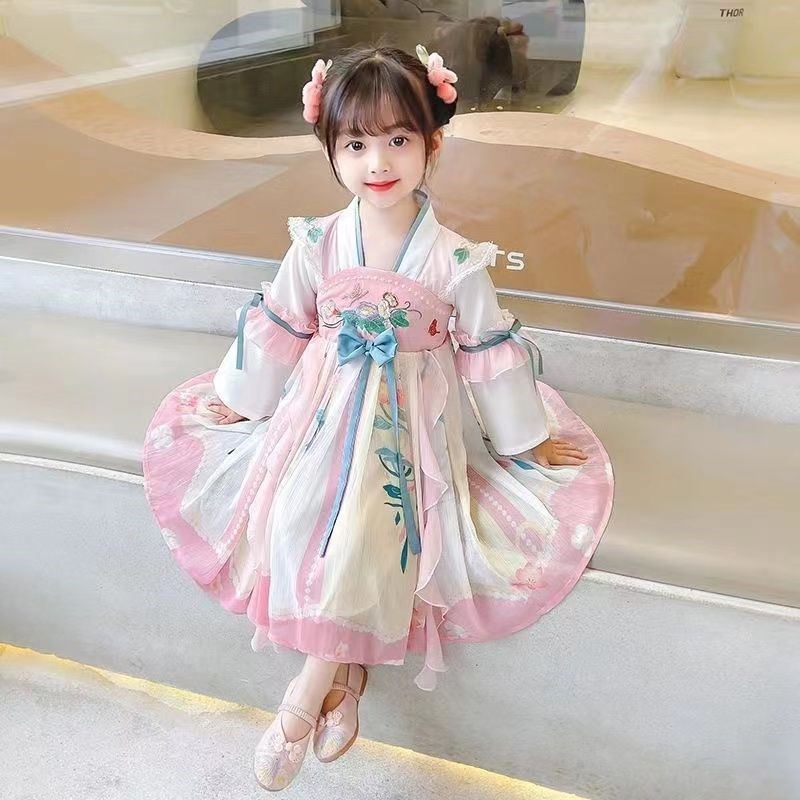 女童汉服新中式春夏款公主连衣裙中国风唐装女孩宝宝Y超仙襦裙套
