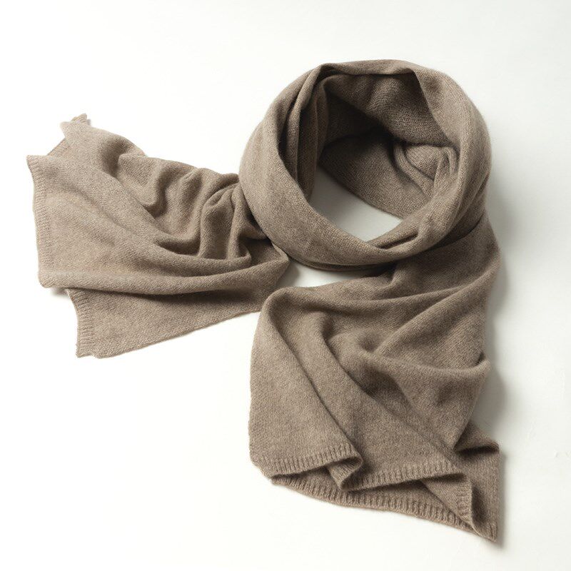 纯山羊绒围巾2021秋冬新款男女纯色外搭长款披肩保暖W100羊绒围脖