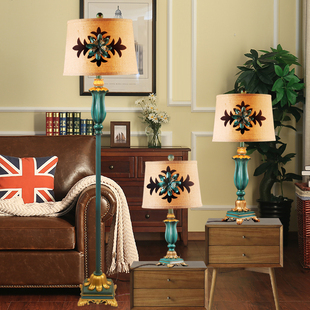 美式台灯台风卧室床头灯创意浪漫客厅落地灯卧室书房地灯沙发灯