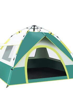 加工定制单层帐篷登山垂钓户外x帐篷 一门三侧窗4人牛津布露营帐