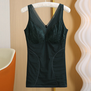 秋冬季大b码胖mm保暖美体衣塑身收腹弹力背心女内衣大罩杯打底