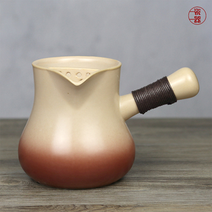 侧把陶瓷烤茶罐公道杯可干烧加热围炉煮茶大容量粗陶泡茶壶罐罐茶