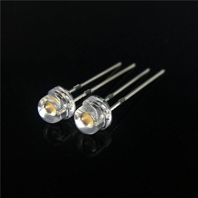 高亮度草帽暖白灯珠 5mm白光大杯支架LED直插灯珠