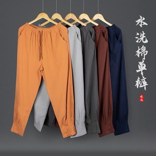 出家僧人裤 免绑腿收口裤 子夏季 透气短褂裤 男女和尚衣纯棉 薄款 僧裤