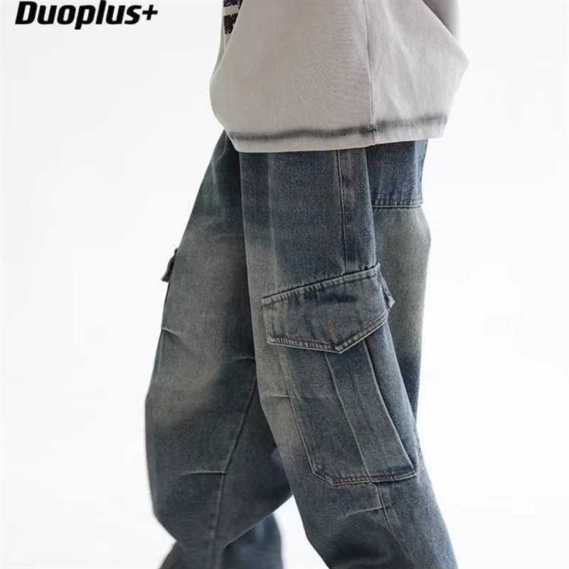 男童牛仔裤新款儿童宽松休闲长裤男童春秋K直筒工装裤宝宝时髦长