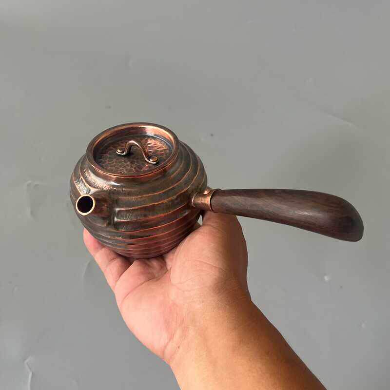 铜茶壶紫铜壶功夫茶壶潮汕茶壶铜壶纯铜手工铜壶烧煮水壶侧把铜壶