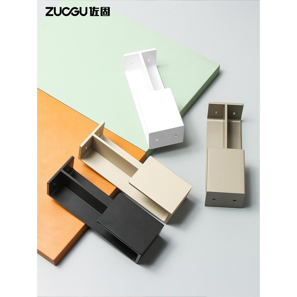 白色厚板嵌入式木门隐藏把手推拉移动谷仓门把手翻盖口袋裤子厨房