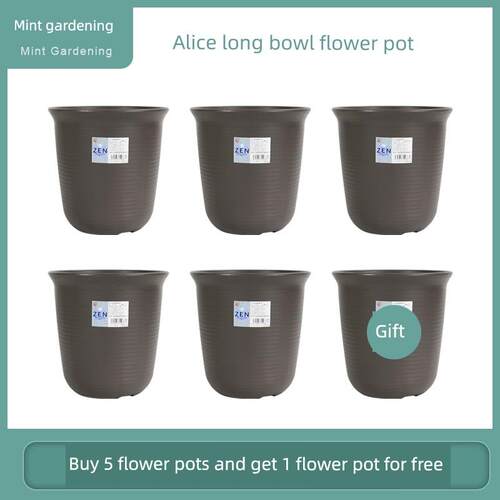 薄荷园艺爱丽思长钵花盆塑料加厚加高加深虎皮兰种树落地高筒花钵