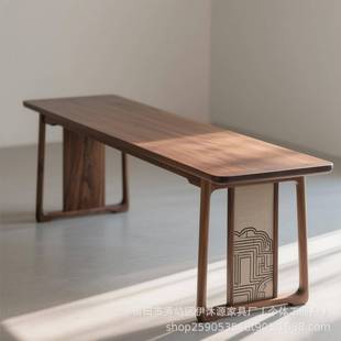 美学茶台茶桌椅组合办公茶室黑胡桃木高端大板禅意功夫 宋式