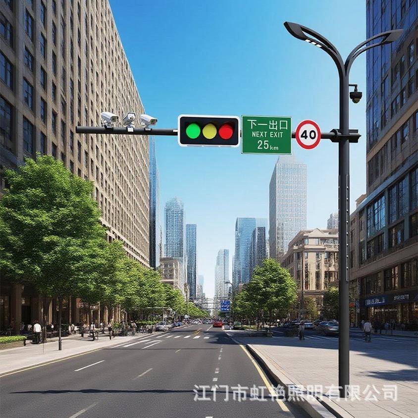 道路灯户外工程综合杆市政共杆标志指示牌滑槽多杆合一交通立杆灯