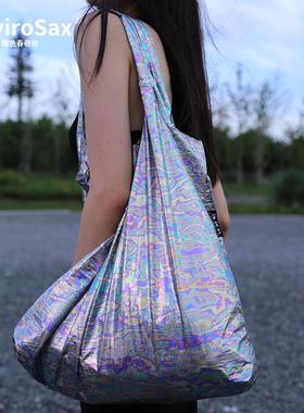 Envirosax樱色春卷包 银色压花大号单肩包星河系列时尚环保购物袋