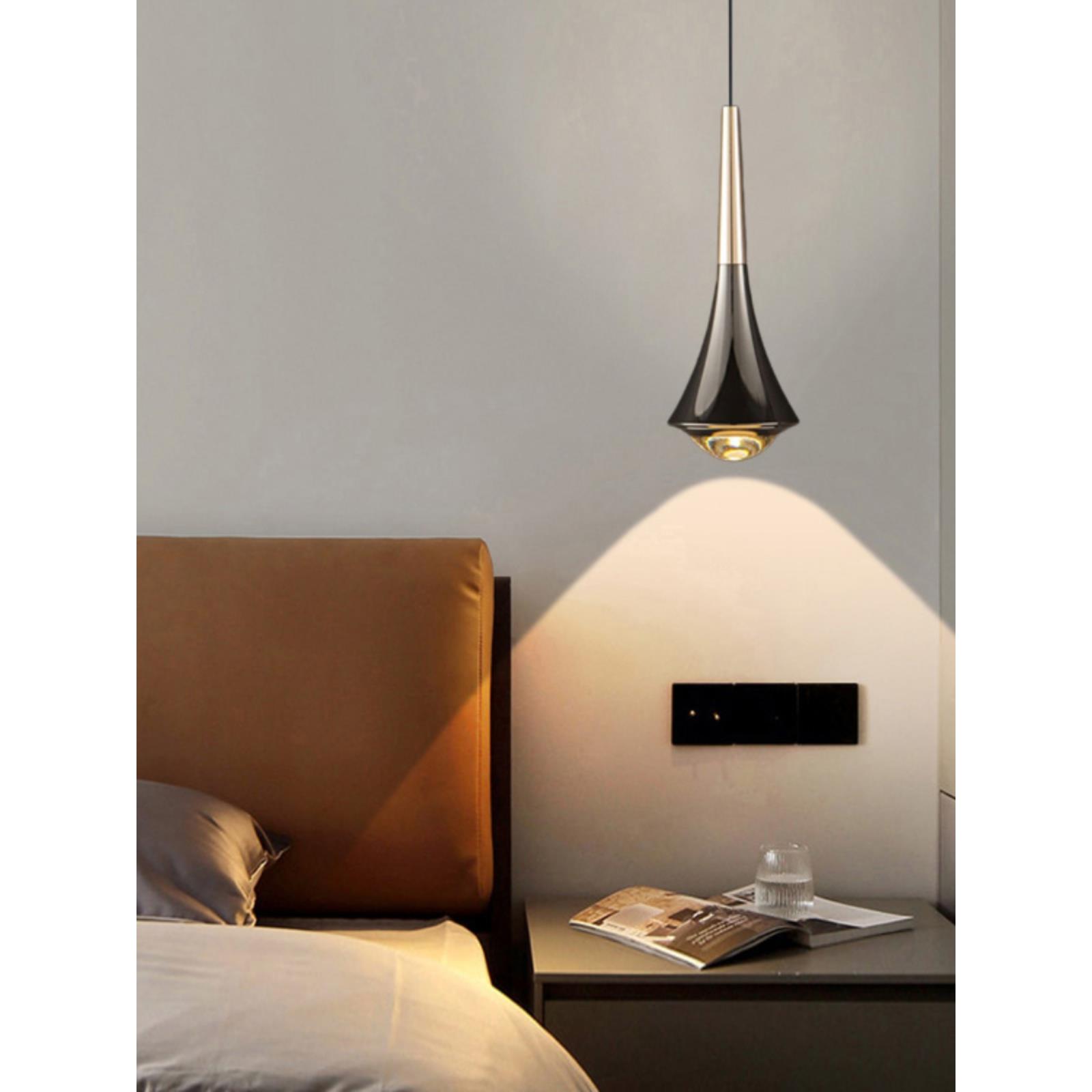 卧室床头吊灯轻奢现代简约可升降主卧吊线灯极简床头灯吧台小吊灯