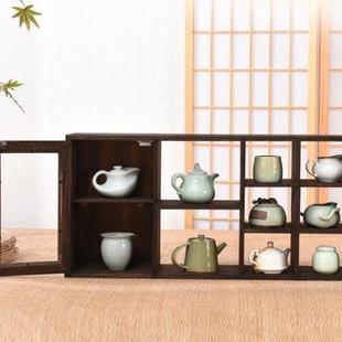 实木博古架壁挂搁架摆件置物架多宝阁茶杯架茶具收纳柜茶壶展示架