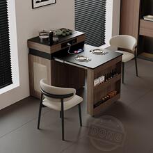 多功能导台一体式可折叠伸缩小户型实木岛台餐桌2025新款家用餐桌
