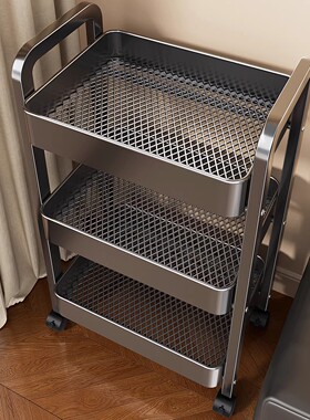 日本进口MUJIE可移动小推车收纳置物架床头柜边几茶几零食收纳架