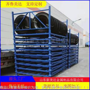 轮胎544巧固架可物叠折叠货架仓库存三层四层货搁置轮胎折储堆垛