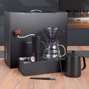 咖啡壶磨豆机组合全套器具过滤杯手冲壶入门礼品家用 手冲咖啡套装