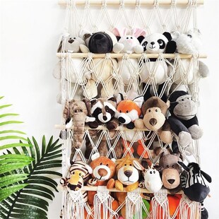 玩偶展示墙毛绒玩具收纳墙上网兜娃娃多功能网格T毛公仔神器挂墙