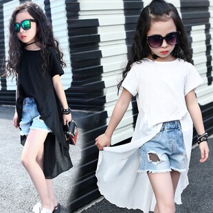 儿童模特训练服纯棉雪纺燕尾长袖上衣形体礼仪t台走秀女童演出服