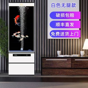 鱼缸客厅家用小型静音玻璃鱼缸底滤立式 靠墙免换水族箱干湿分离